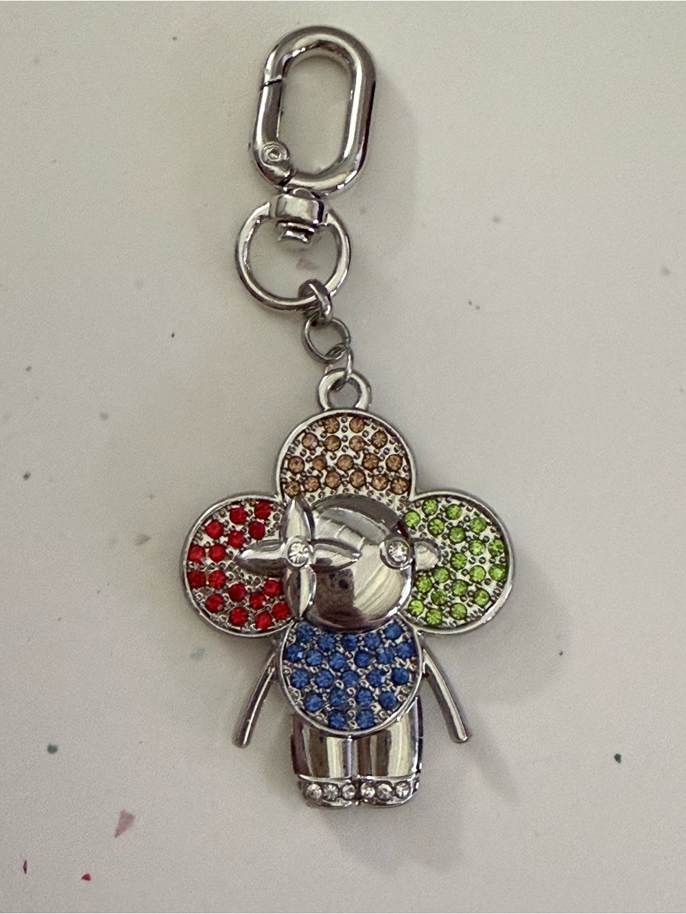 Vivi Crystal Flower Head Character Keychain - Multicolor